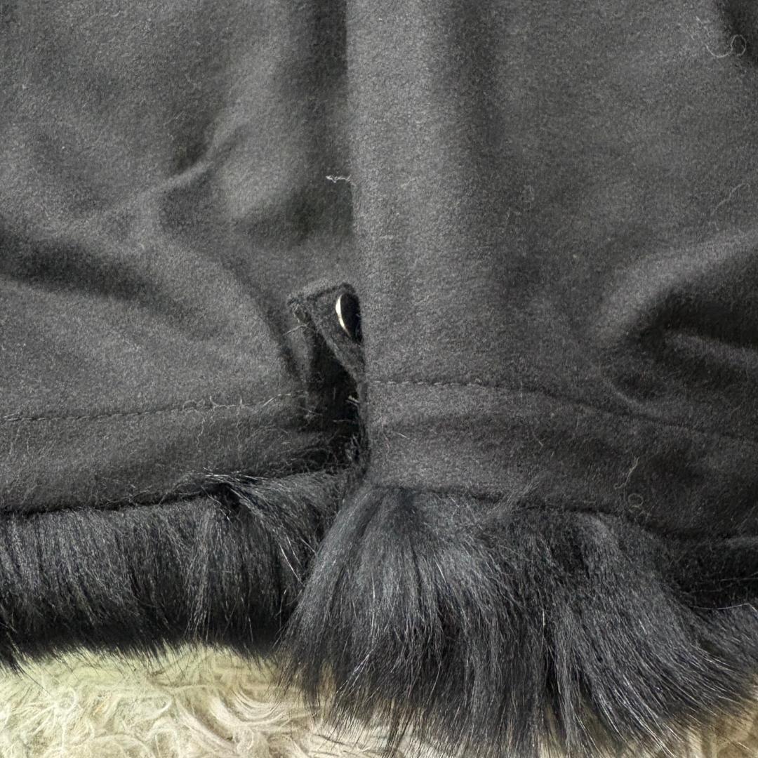 新品タグ付 サガファー ブルーフォックス カシミヤ100% ポンチョ 黒 M-L