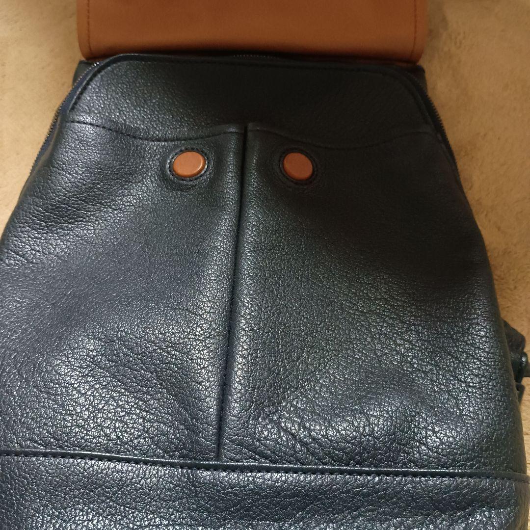 【タイムセール】gentlen ネイビーレザー リュック