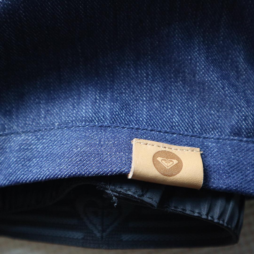 美品 ロキシー レディースM スノーボードウェア パンツ ボトムス デニム調柄