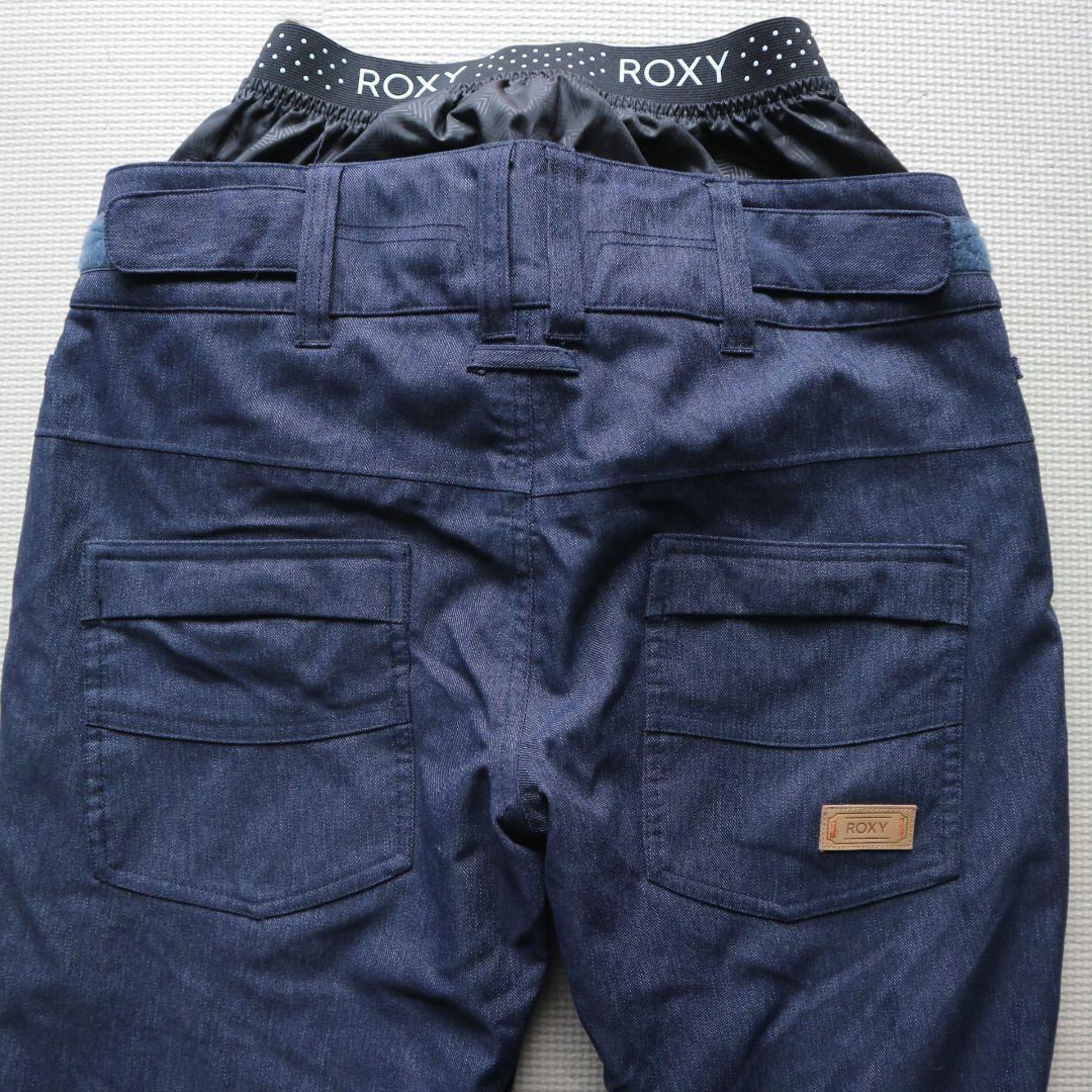 美品 ロキシー レディースM スノーボードウェア パンツ ボトムス デニム調柄