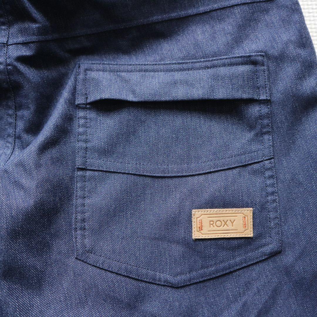 美品 ロキシー レディースM スノーボードウェア パンツ ボトムス デニム調柄