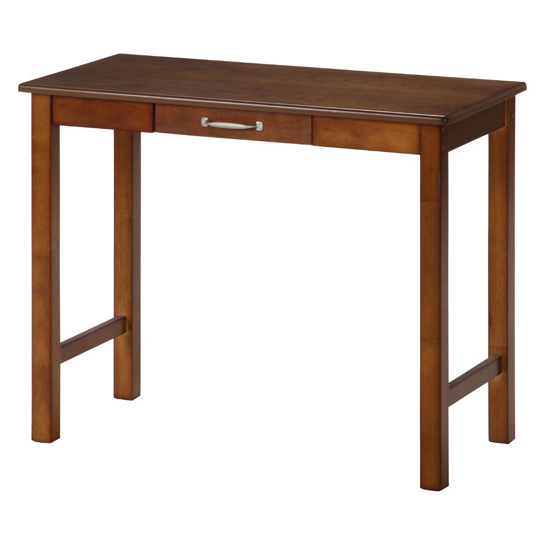 引出し付きシンプルデスク 幅90cm ブラウン