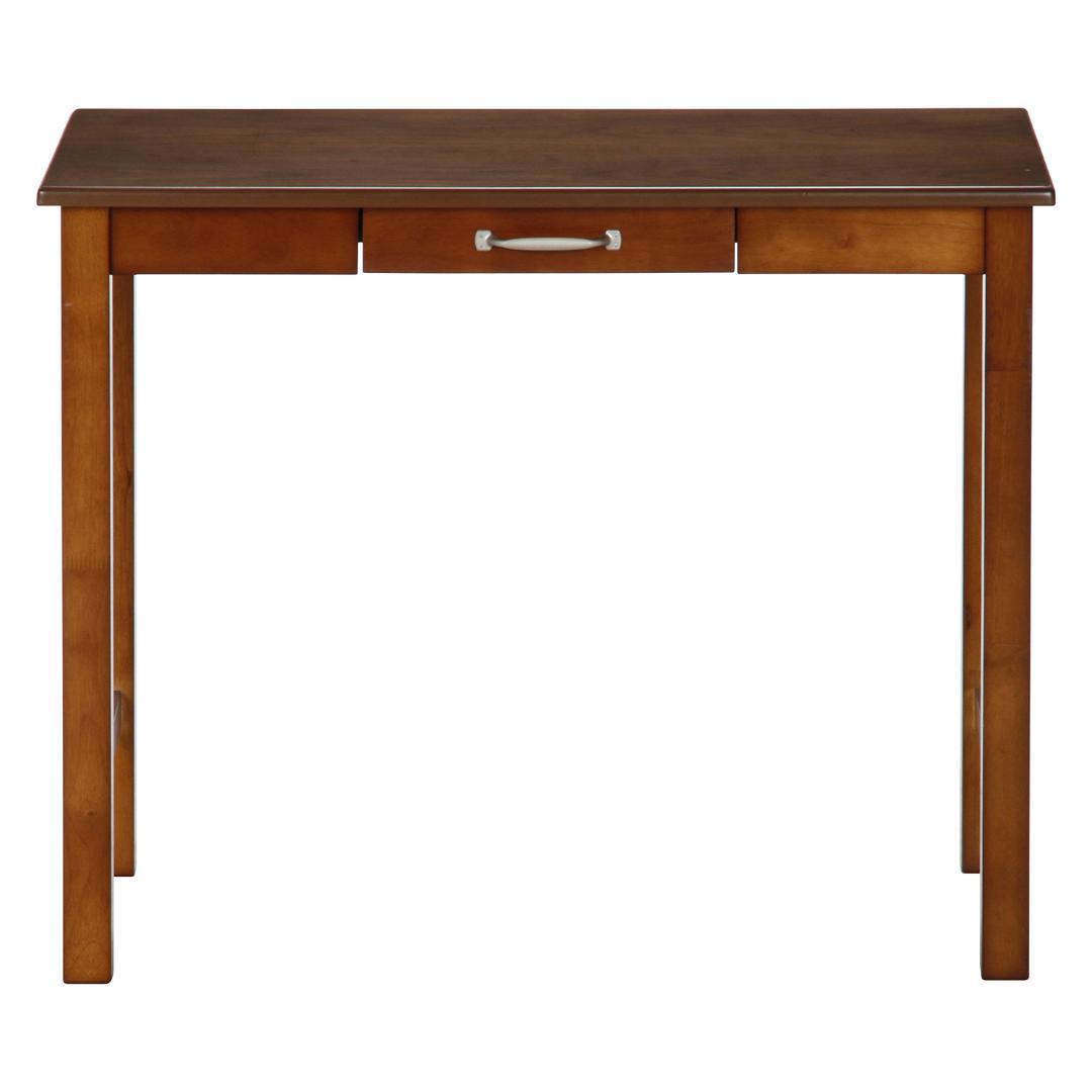 引出し付きシンプルデスク 幅90cm ブラウン