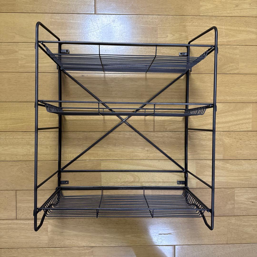 ハバナホールディングシェルフ ブラックスチールラック 3段