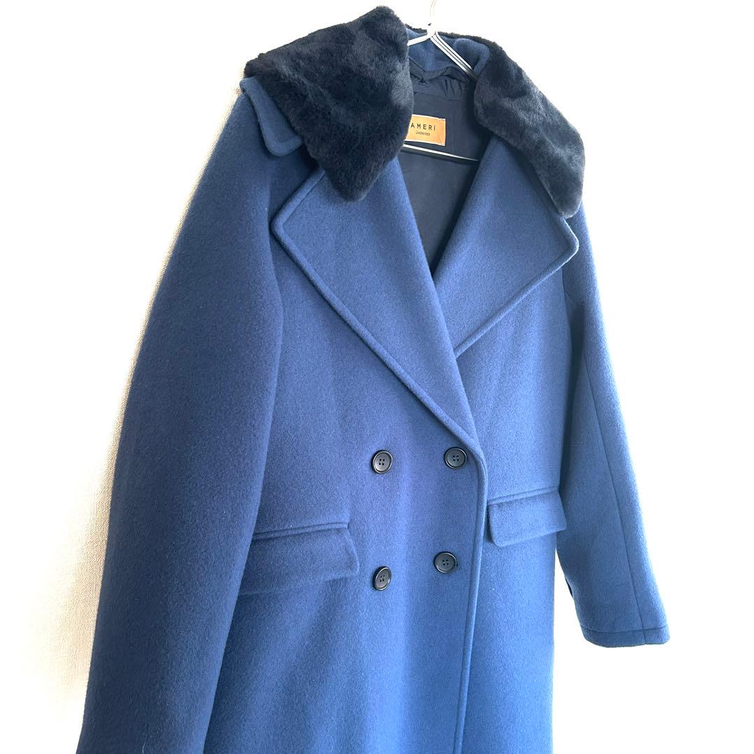 Ameri VINTAGE アメリ ロングコート ブルー ウール - メルカリ