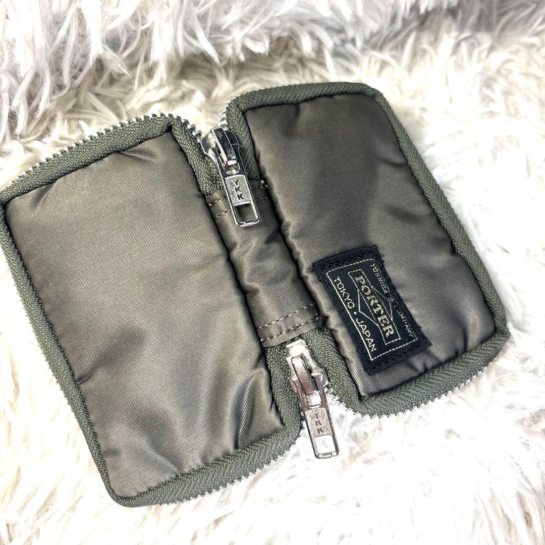 希少✨ポーター タンカー ラウンドファスナー キーケース セージ