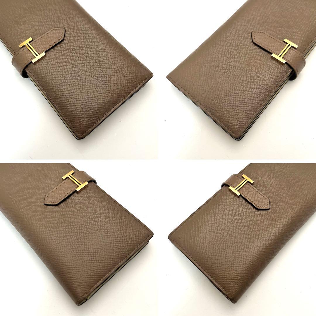 エルメス べアンスフレ ブラウン×アイボリー バイカラーHermes財布 長財布