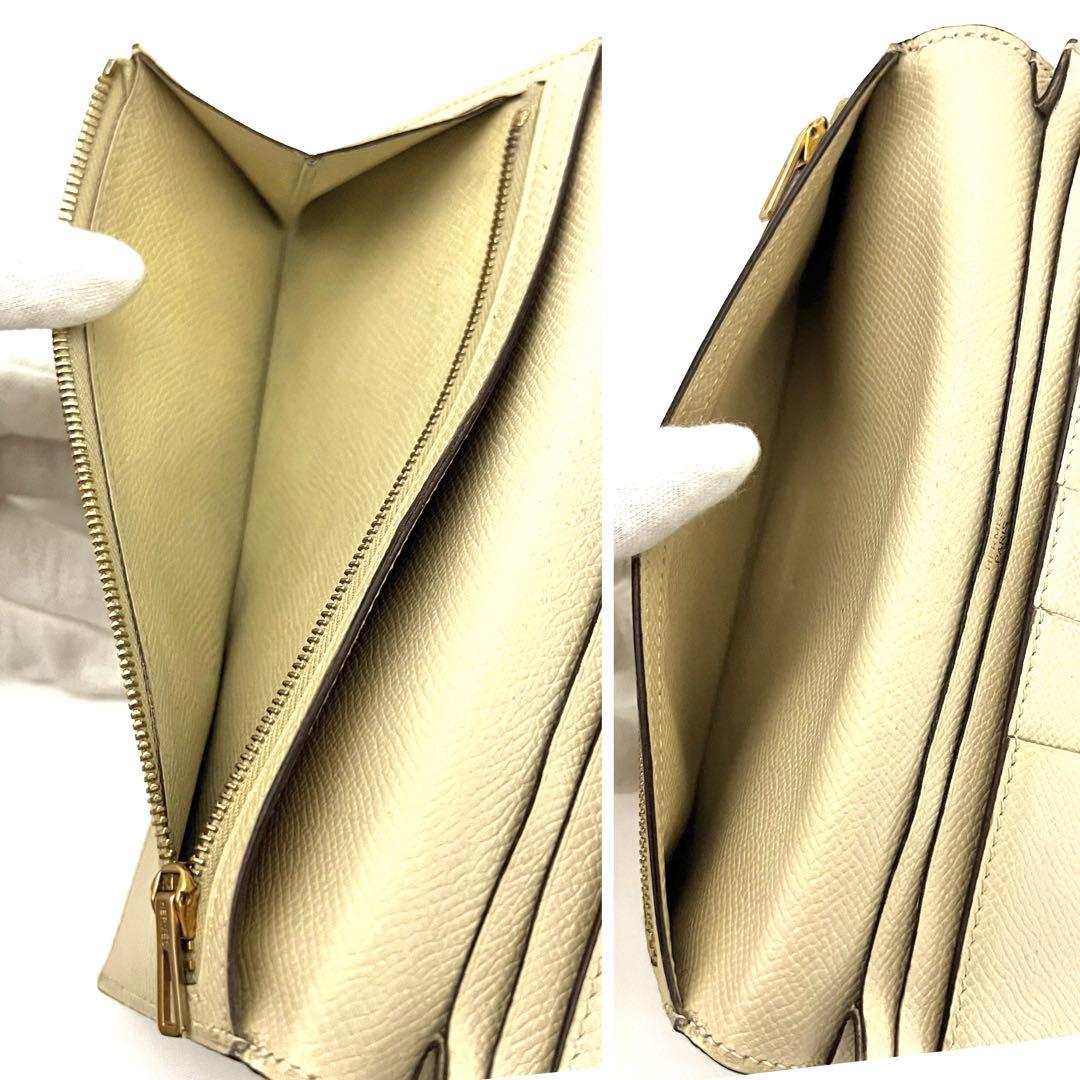 エルメス べアンスフレ ブラウン×アイボリー バイカラーHermes財布 長財布