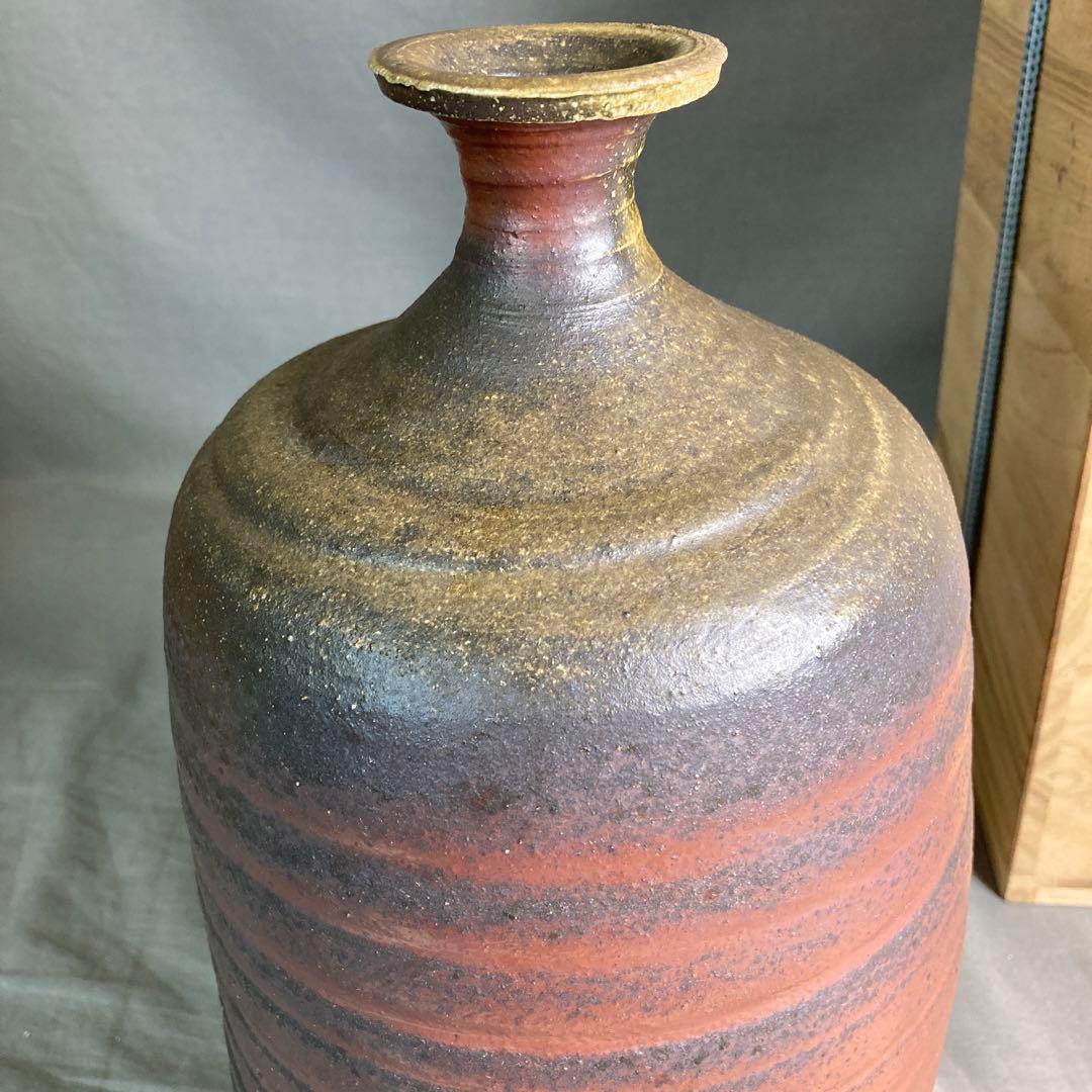 【堀川恭平】備前焼の伝統　日本の名窯　南山窯　堀川恭平作　備前　焼き〆特大徳利