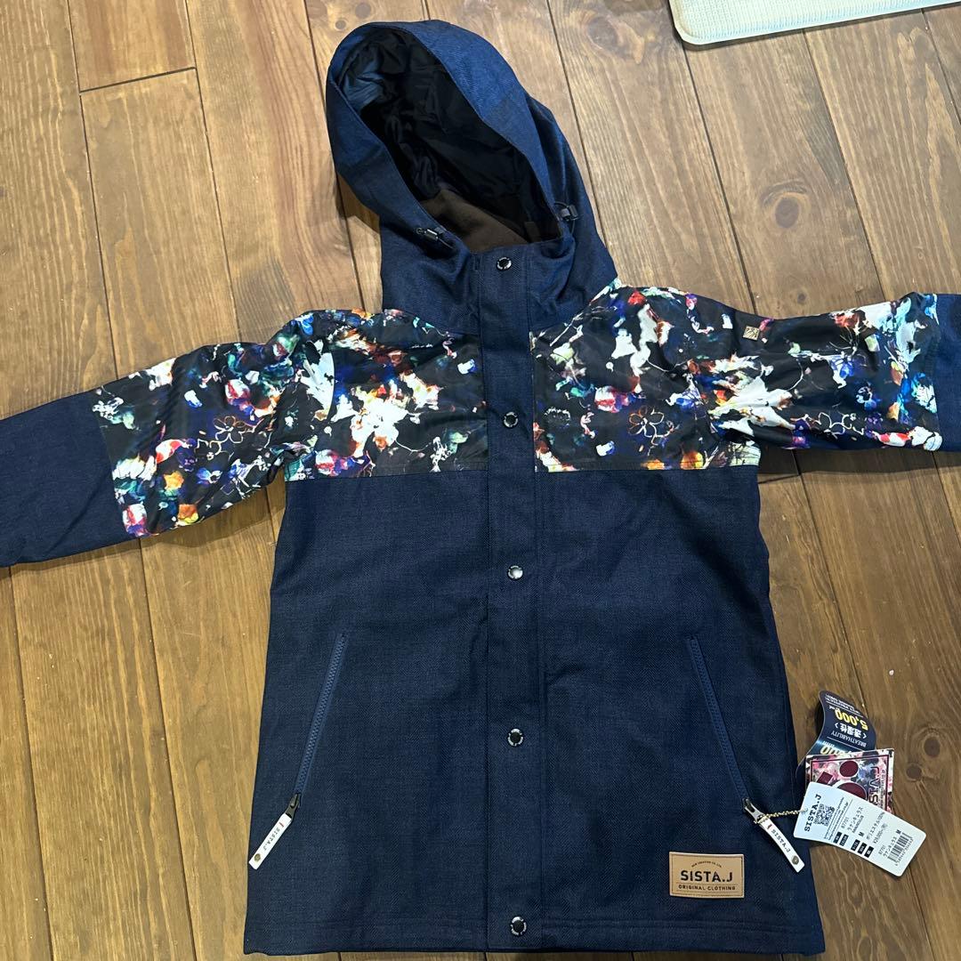 SISTAJ スノーボードジャケット ネイビー フラワーパターン