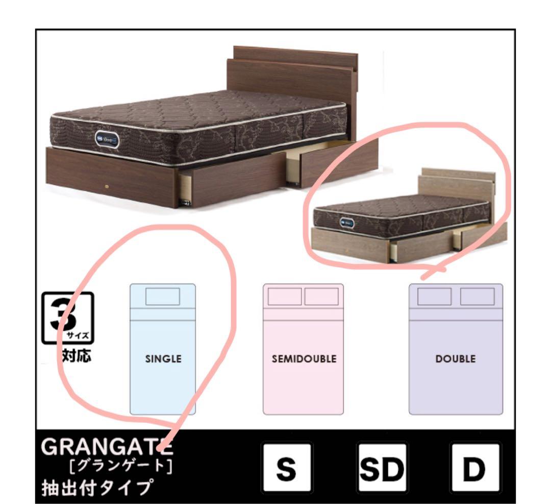 シモンズ グランゲート ベッドフレーム(シングル)