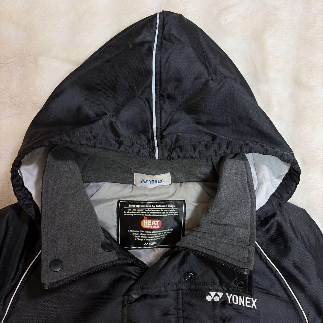 美品 YONEX ベンチコート ヒートカプセル 中綿 ロング L ブラック 黒