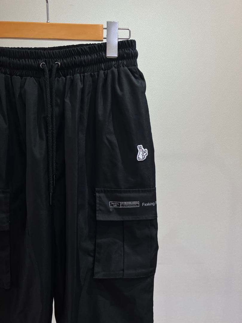 FR2 うさぎ ワッペン ナイロン カーゴ パンツ