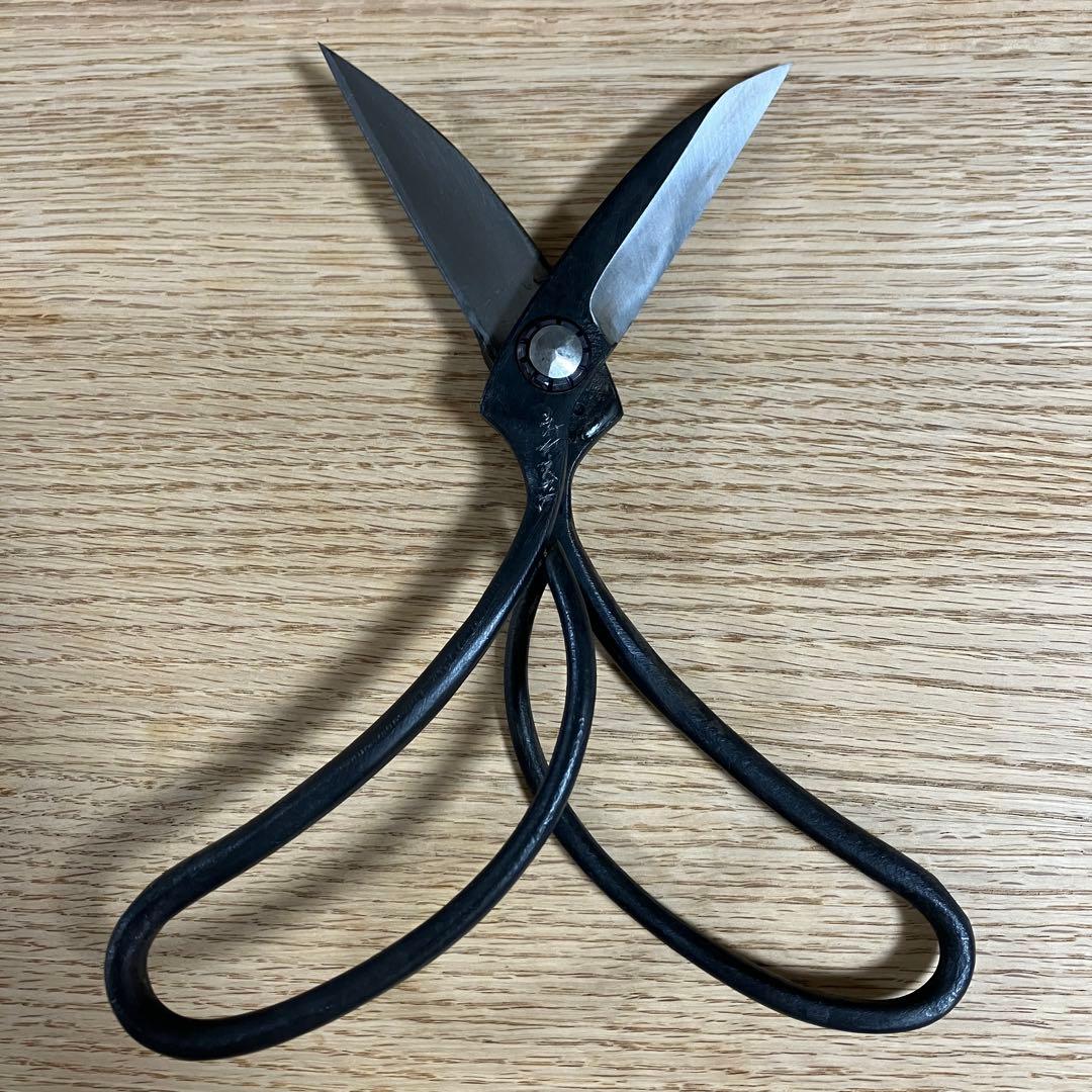 安広　植木鋏　全鋼　長刃　蕨手