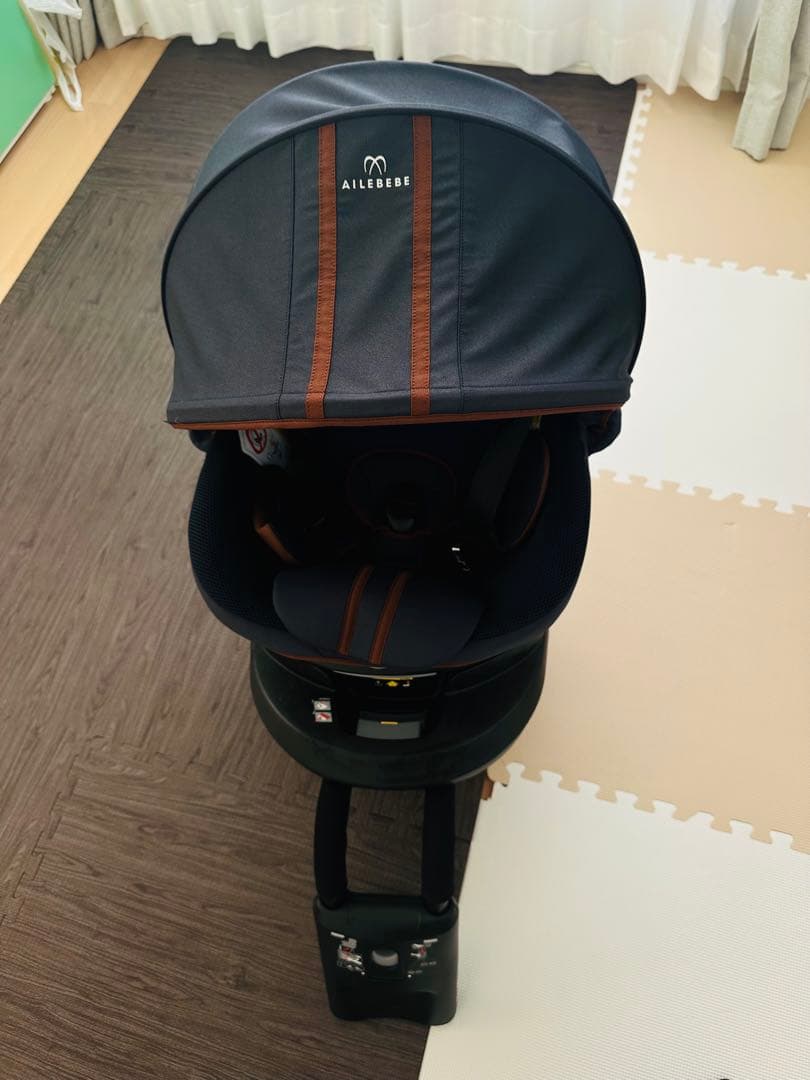 AILEBEBE 回転式チャイルドシート ネイビー/ブラウン