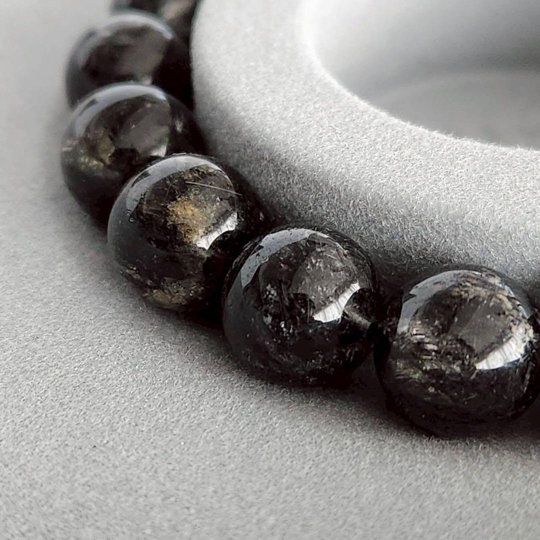 お正月SALE〜☆天然石☆ ブラック ルチルクォーツ　11mm 高品質　鑑別