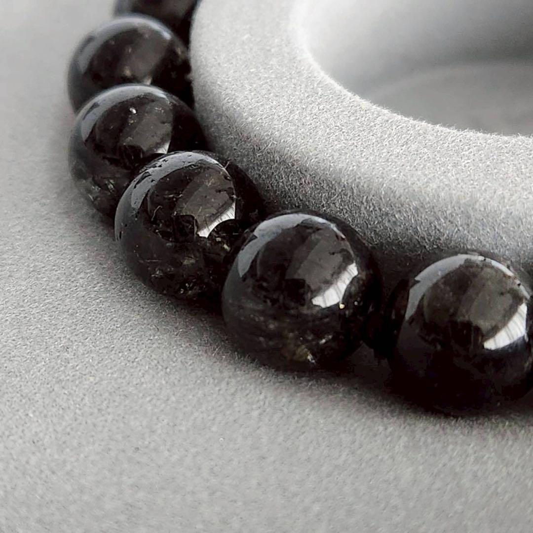 お正月SALE〜☆天然石☆ ブラック ルチルクォーツ　11mm 高品質　鑑別