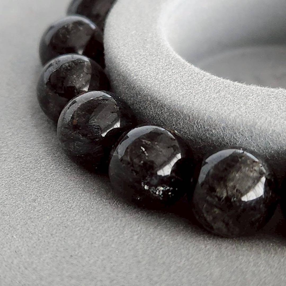 お正月SALE〜☆天然石☆ ブラック ルチルクォーツ　11mm 高品質　鑑別