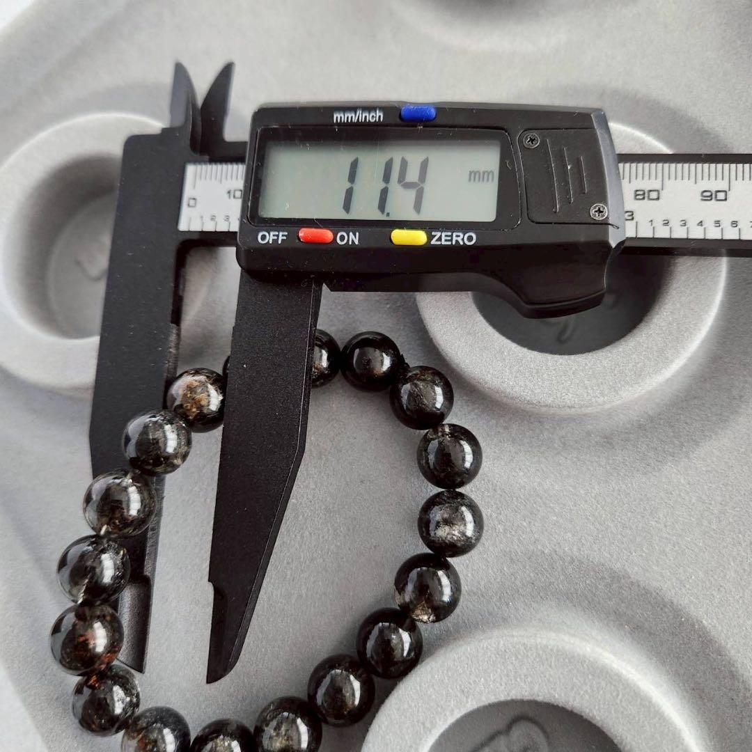 お正月SALE〜☆天然石☆ ブラック ルチルクォーツ　11mm 高品質　鑑別