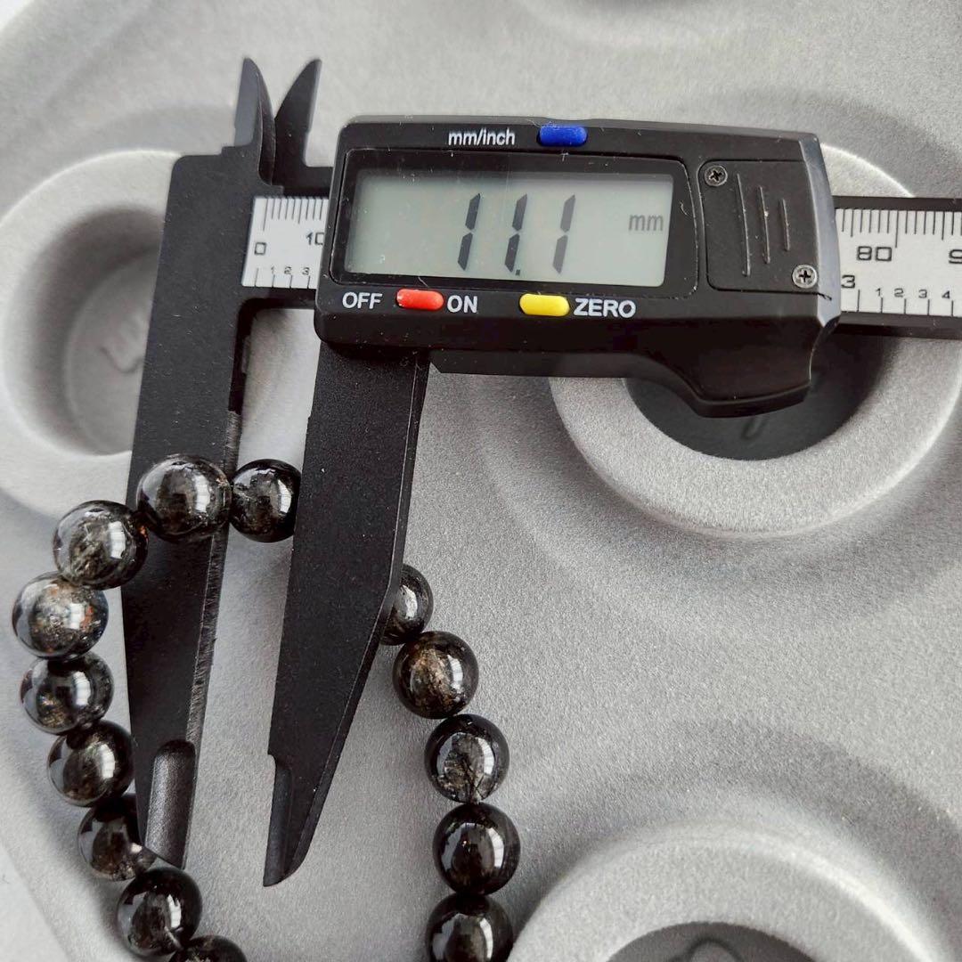 お正月SALE〜☆天然石☆ ブラック ルチルクォーツ　11mm 高品質　鑑別