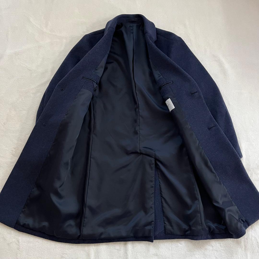 EDIFICE SUPER140s ビーバーチェスターコート ネイビー S - メルカリ