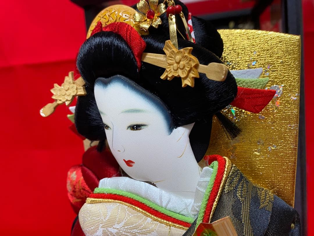 東京久月　羽子板おしどり10号ガラスケース・間口約２５×奥行約２０×高さ約４４㎝