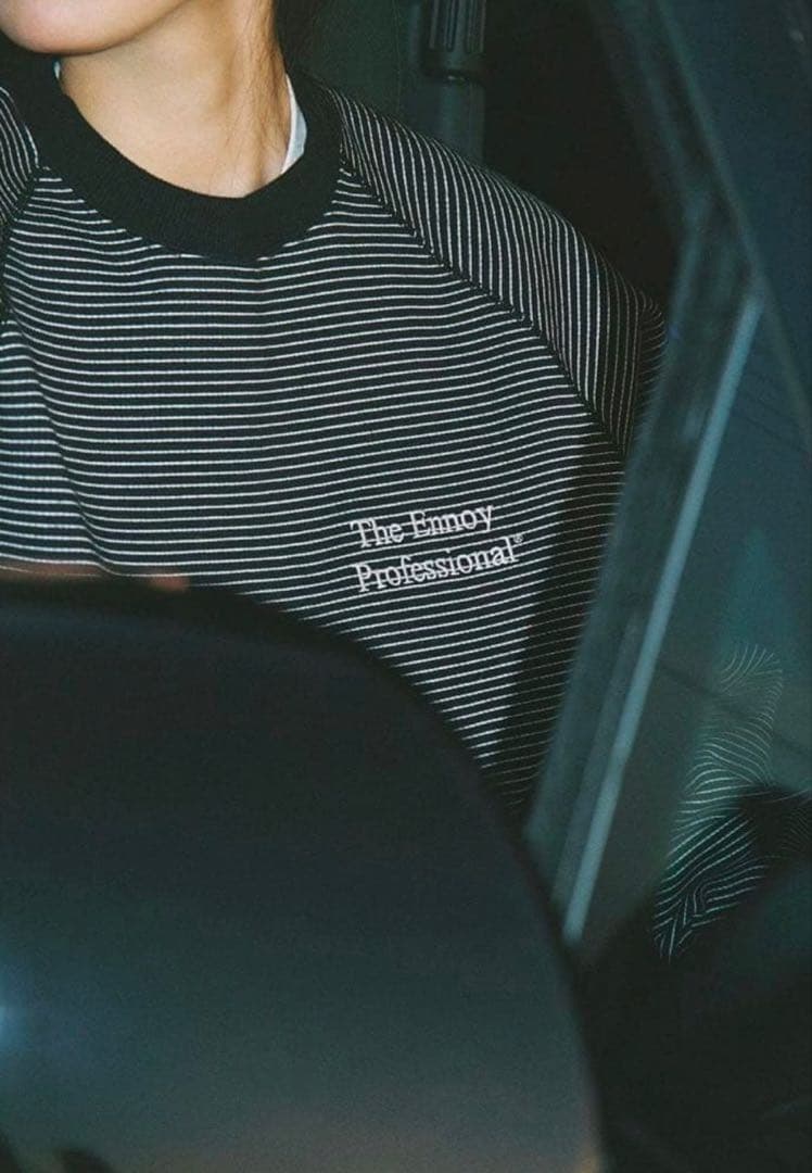 【即完】ENNOY BORDER CREW NECK SWEAT L