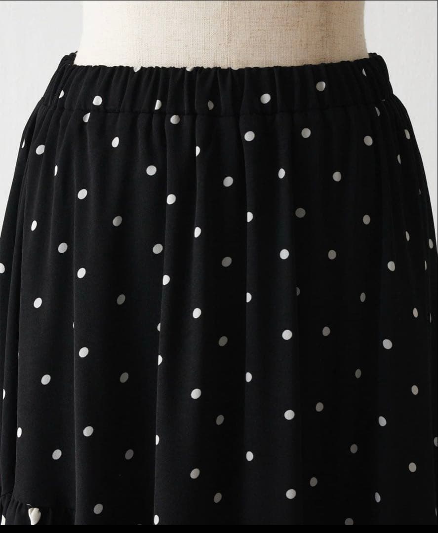 ビアズリー　ドットパッチワークロングスカート