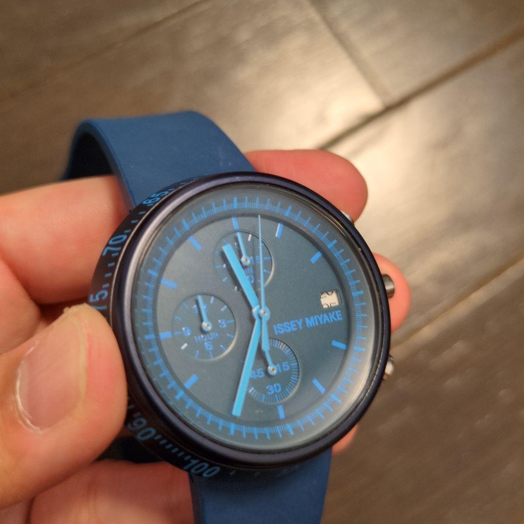 ISSEY MIYAKE クロノグラフ 時計 ブルー