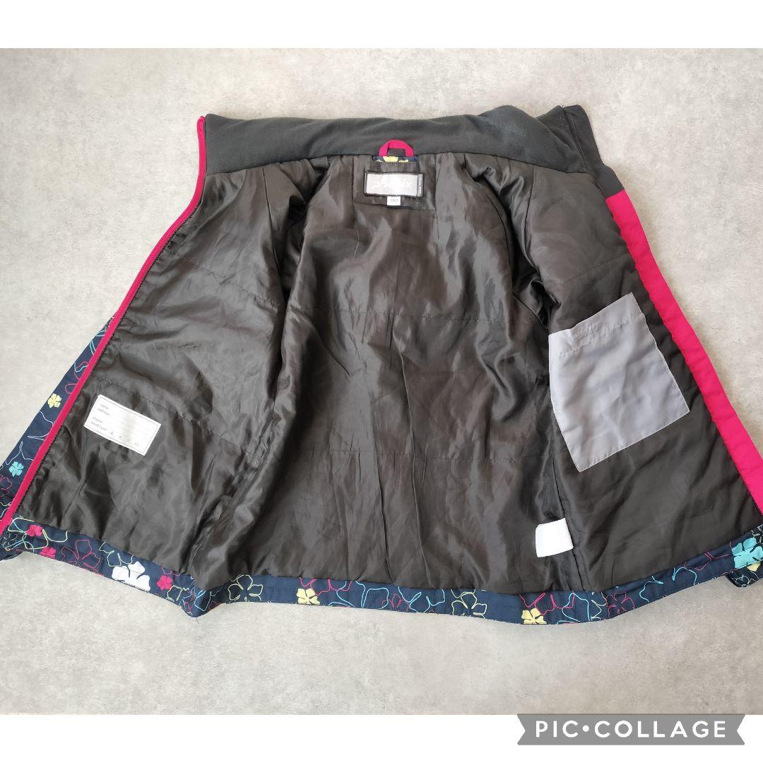 美品☆Phenix スキーウェア 上下 150 140 女の子 花柄 紺×グレー