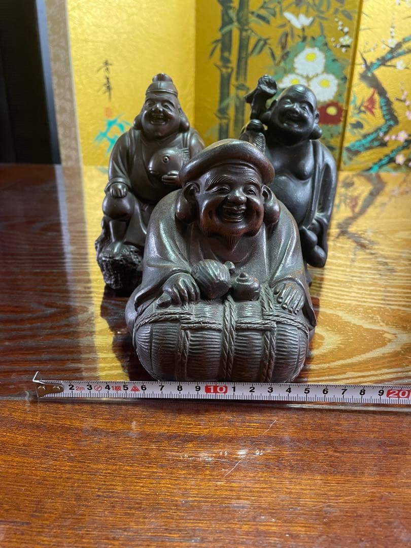 備前焼　大黒、布袋、恵比寿セット