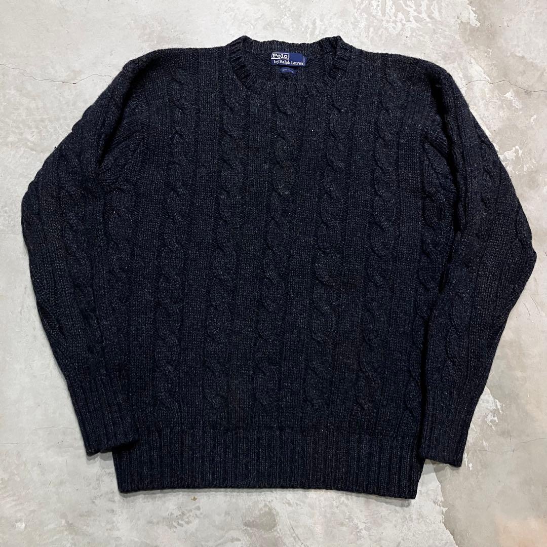 ポロ ラルフローレン ケーブルニット セーター フィッシャーマン 古着 90s