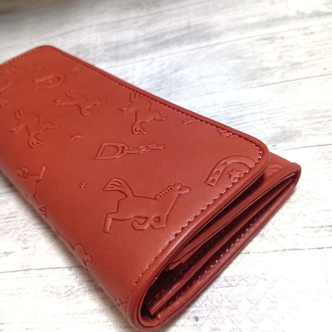 【新品】Dakotaダコタ牛革被せ長財布　カバロシリーズ　コーラルピンク