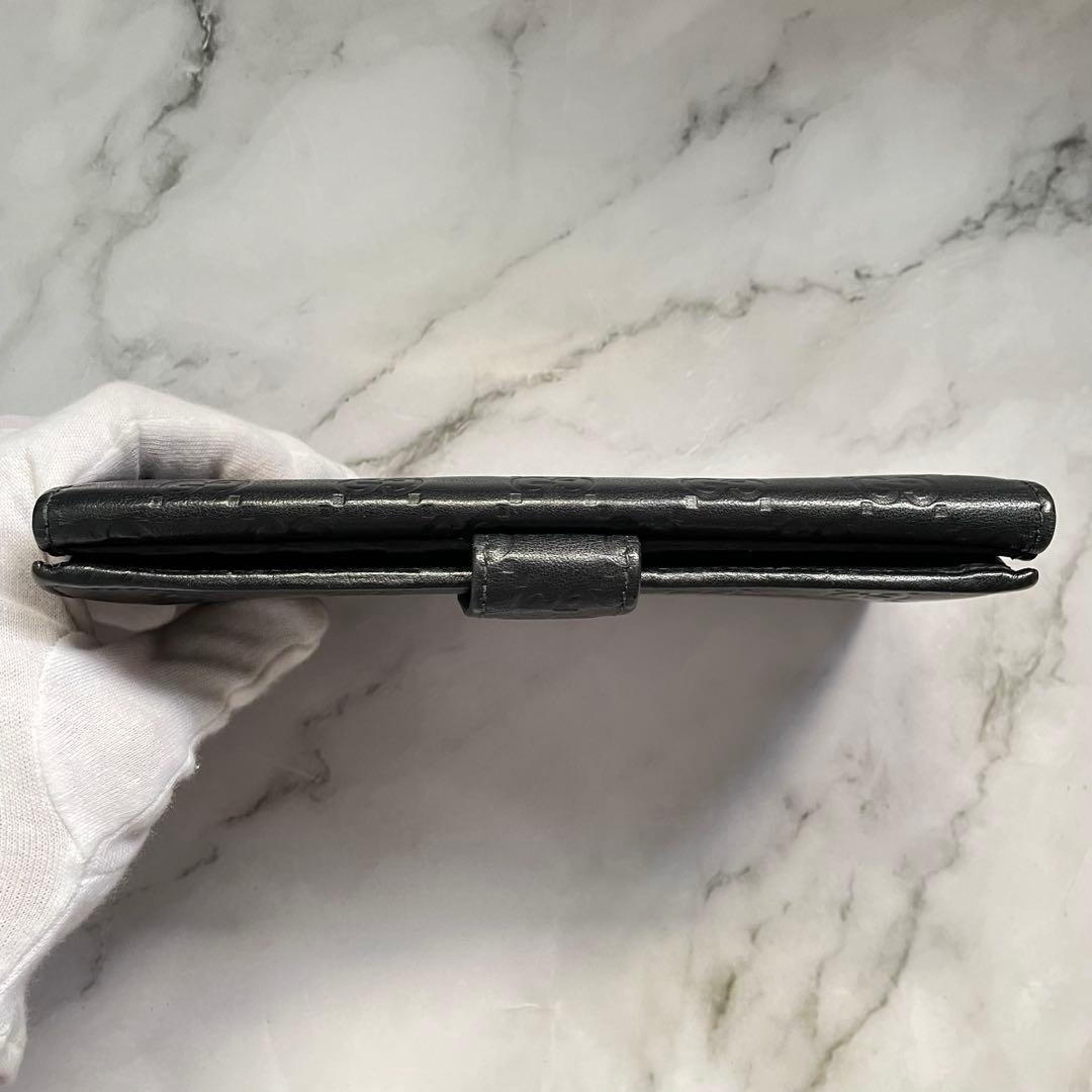 GUCCI グッチ　シマ レザー 長財布　メタルロゴ 0107-①