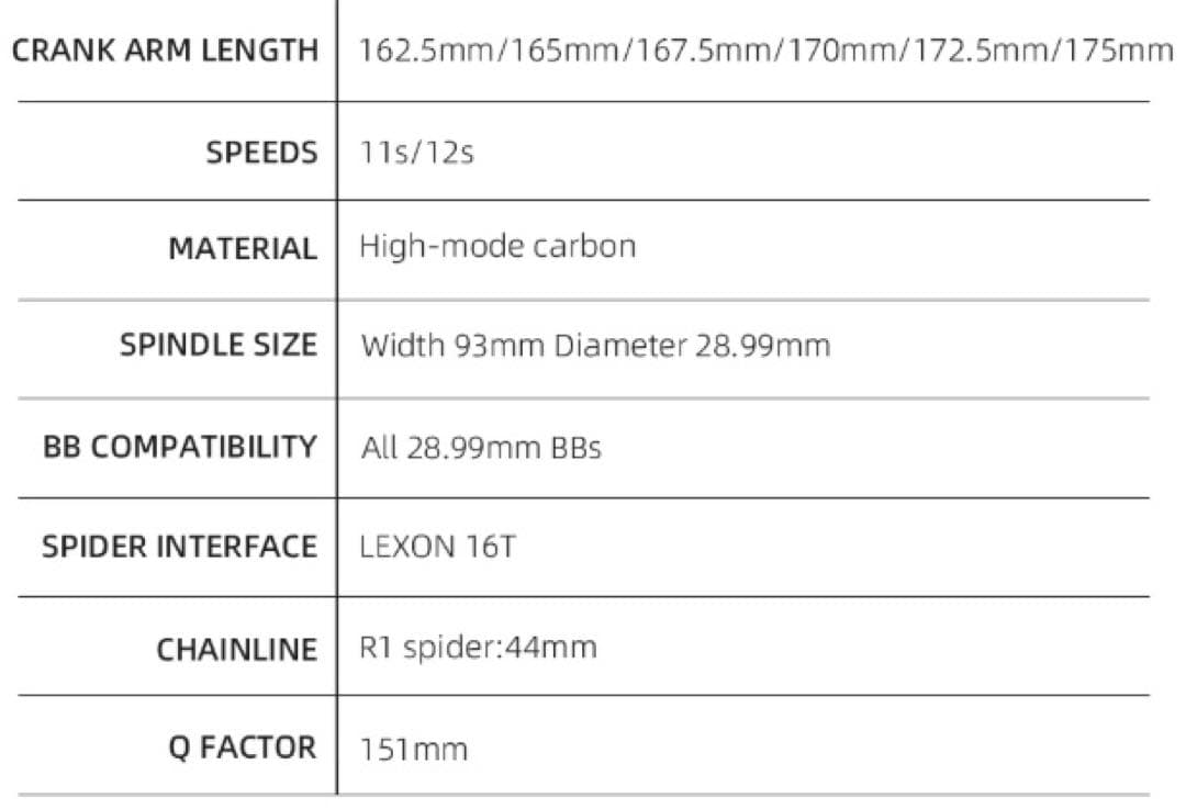 【ほぼ未使用】LEXON カーボン クランク 167.5mm