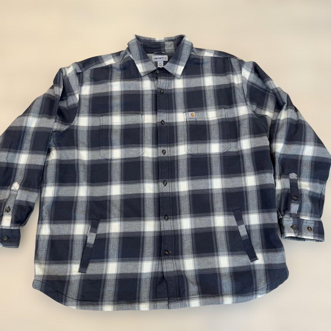Carharttカーハート オンブレチェックシャツジャケット、 2XL、フリース