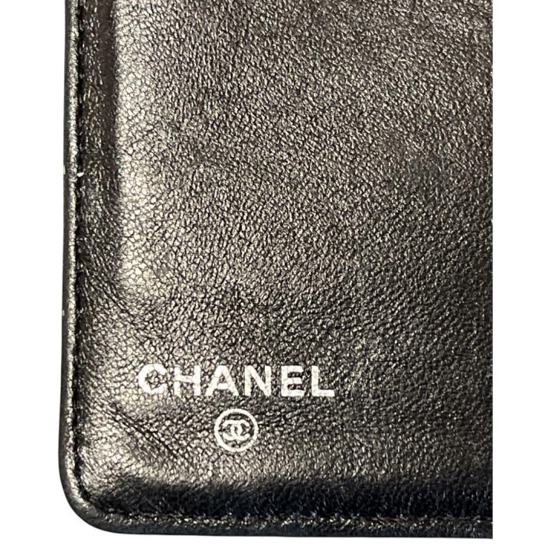 CHANEL シャネル パッチワーク 二つ折り長財布 ブラック ココマーク