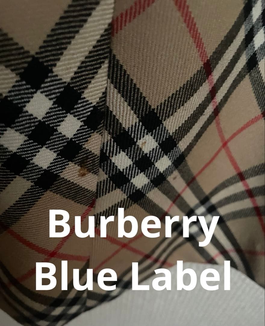【バーバリーブルーレーベル】ジャンパースカート　ベージュチェック　サイズ38