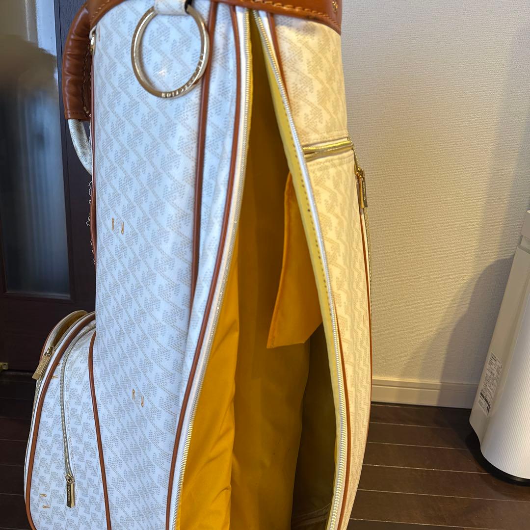 レザレクション キャディバッグ ホワイト/ブラウン