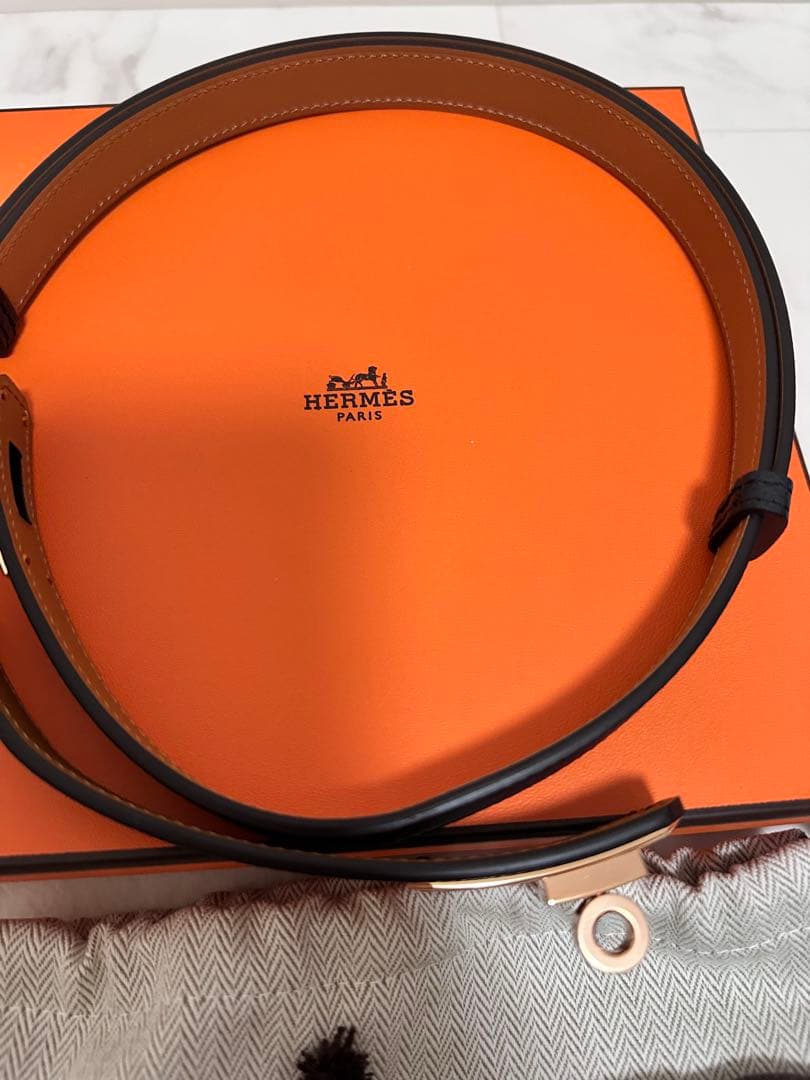 HERMES ケリーベルト ノワール　PG K刻印