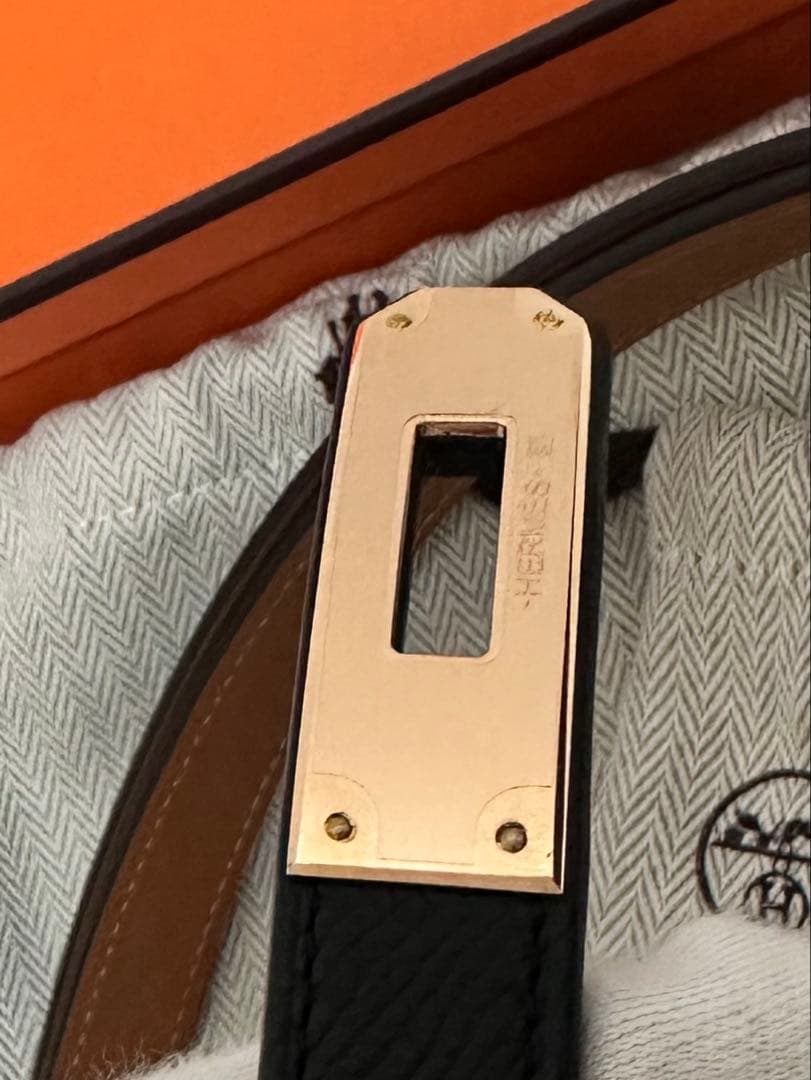 HERMES ケリーベルト ノワール　PG K刻印