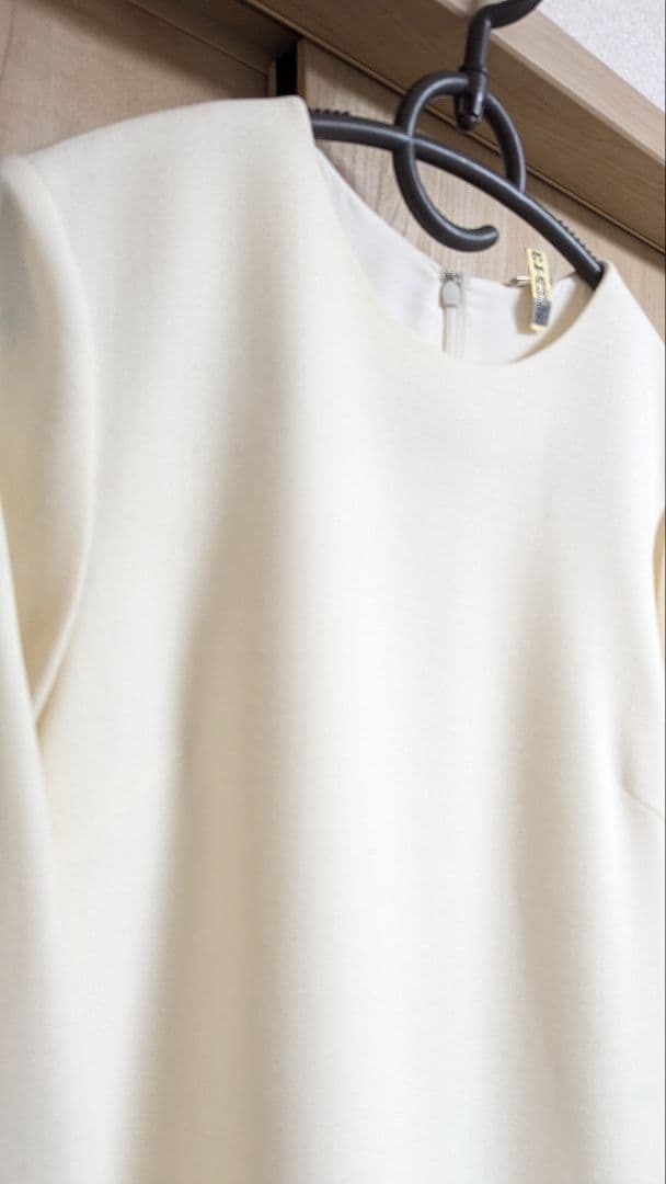 ANAYIアナイ38ウールジョーゼットスカラップワンピースレースフォーマルドレス