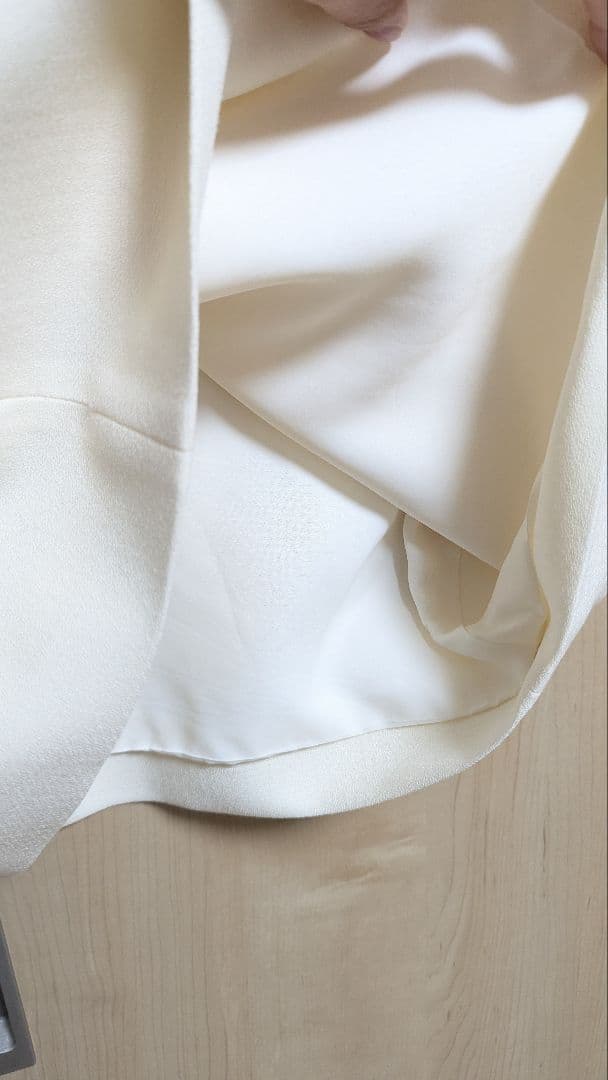 ANAYIアナイ38ウールジョーゼットスカラップワンピースレースフォーマルドレス