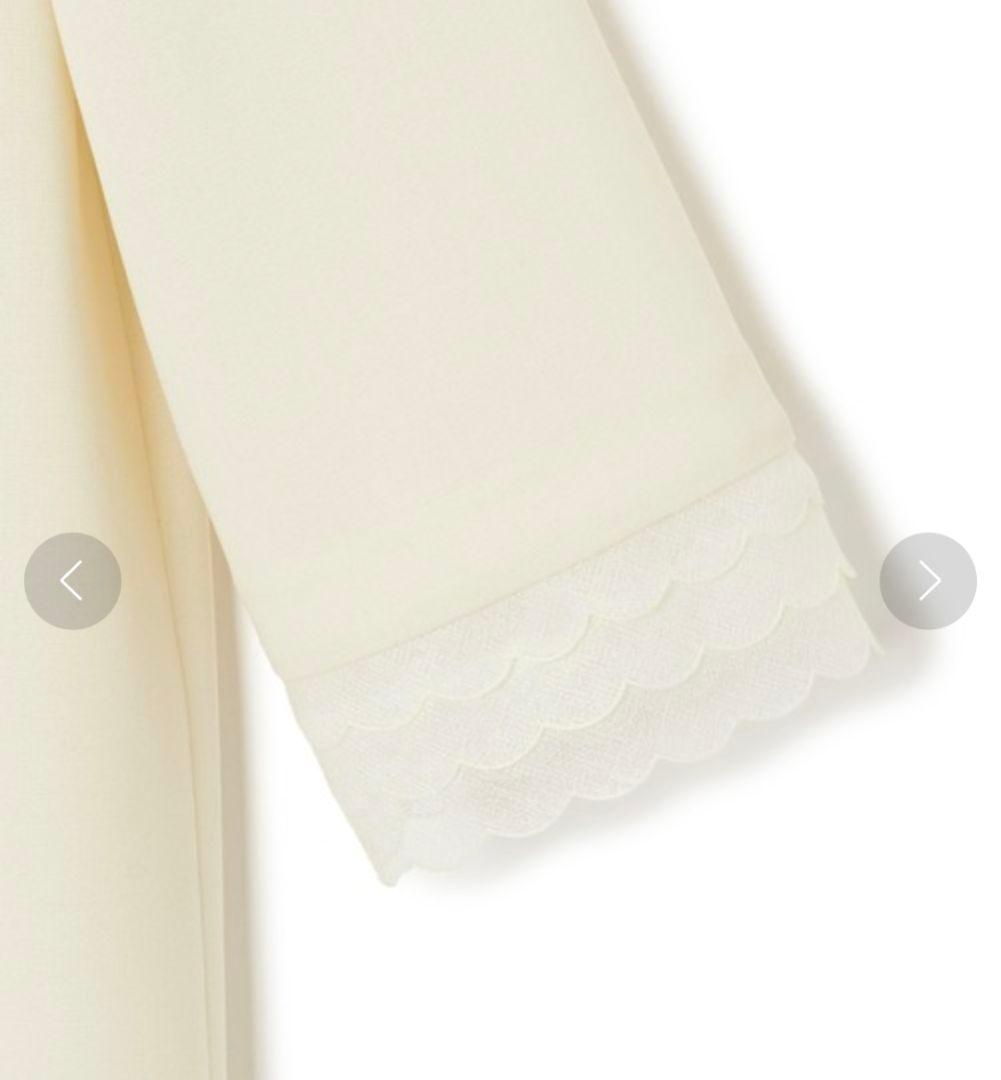 ANAYIアナイ38ウールジョーゼットスカラップワンピースレースフォーマルドレス