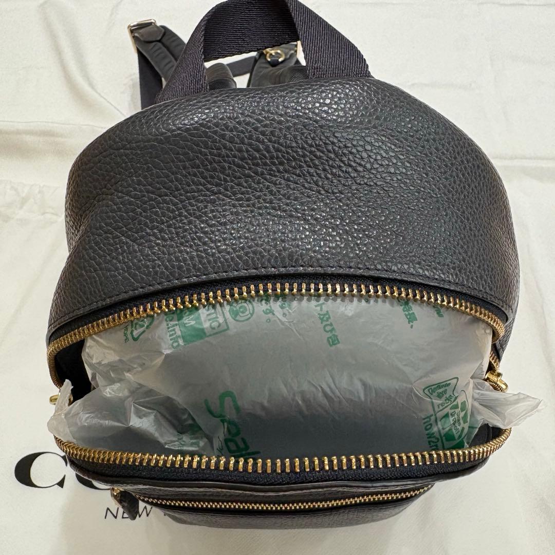 【美品】COACH コーチ ミニ リュック バッグ ネイビー ミニチャーリー