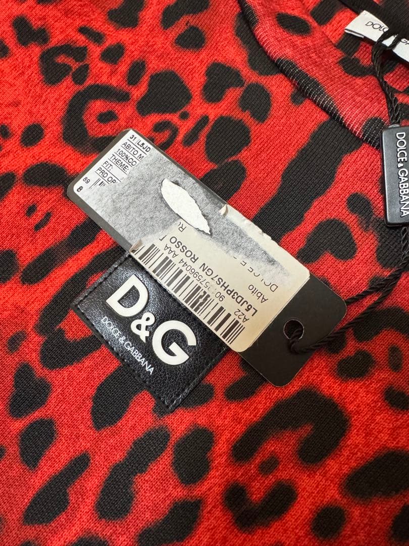 新品タグ付き ドルチェ&ガッバーナ レオパード柄　ワンピース　トレーナー　y2k