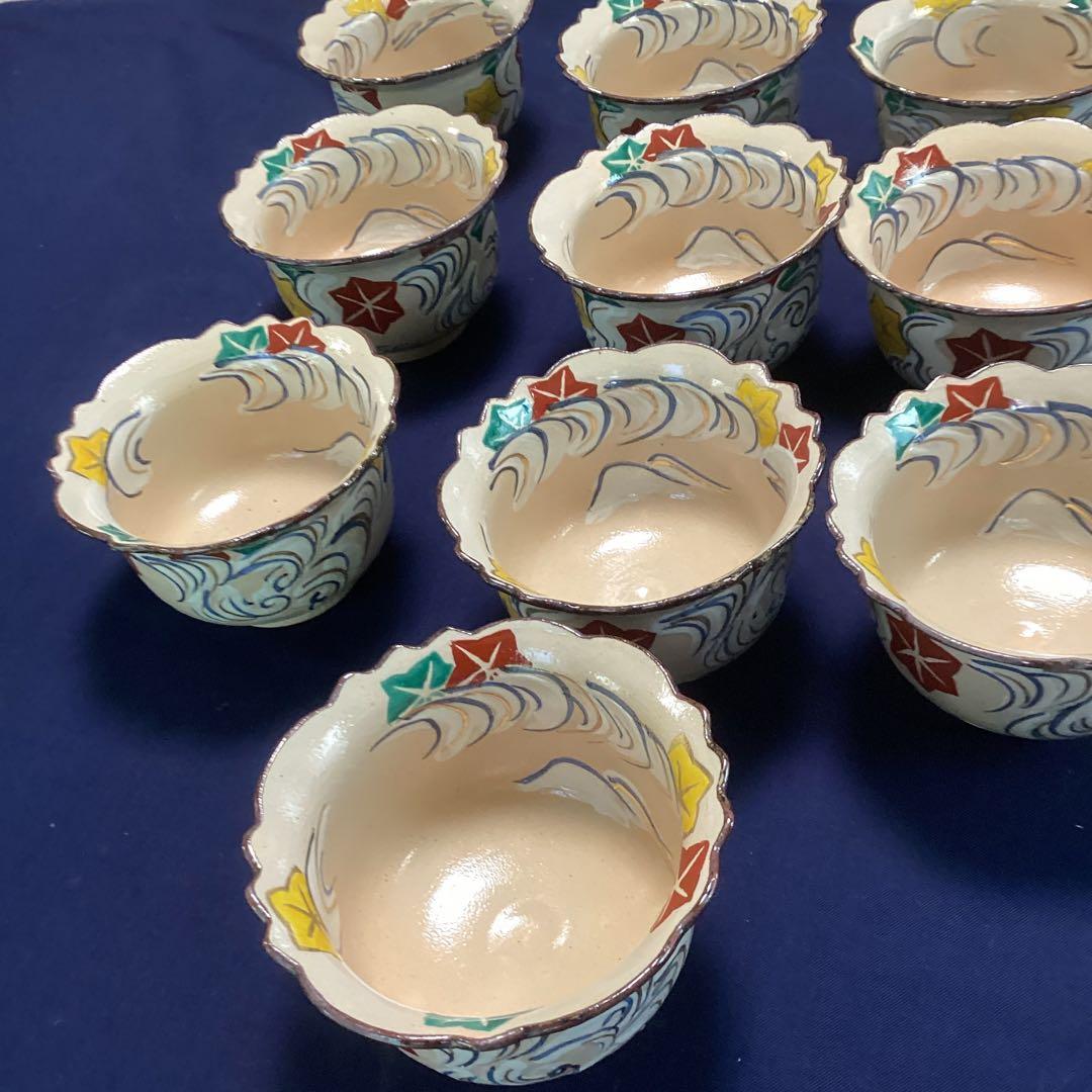 京焼乾山写流水に紅葉向付10客　　新品未使用