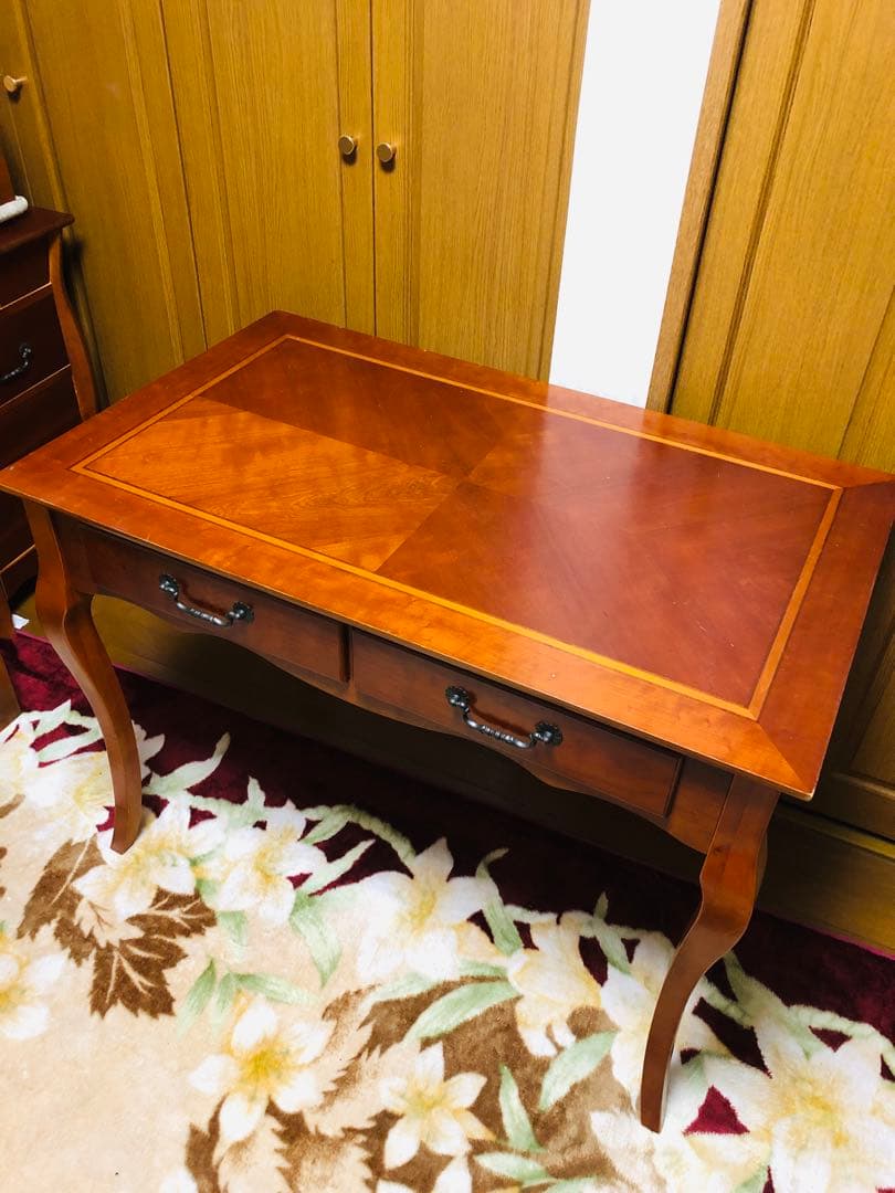 アンティーク　サイドテーブル　コンソールテーブル　書斎　木製クラシックテーブル