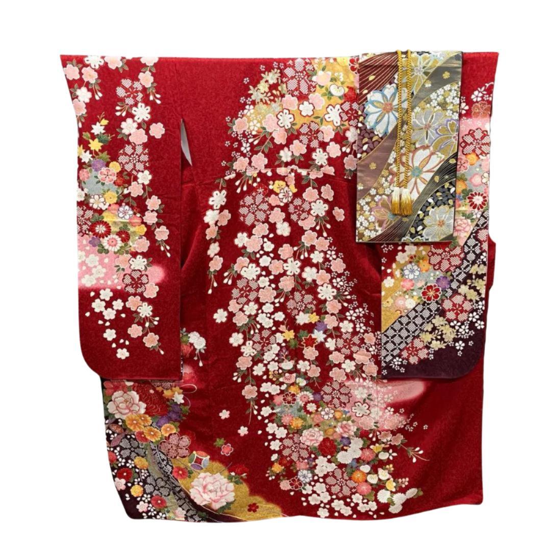 ≪早い者勝ち≫【美品】 振袖セット 成人式 正絹 古典柄 振袖 赤 S*144