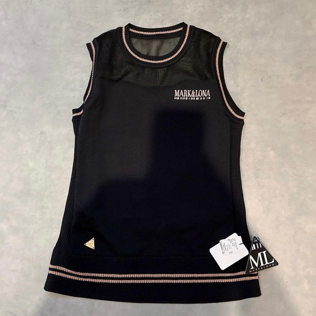 新品 ✨ マークアンドロナ シースルー ベスト 春ニット マーク&ロナ 黒
